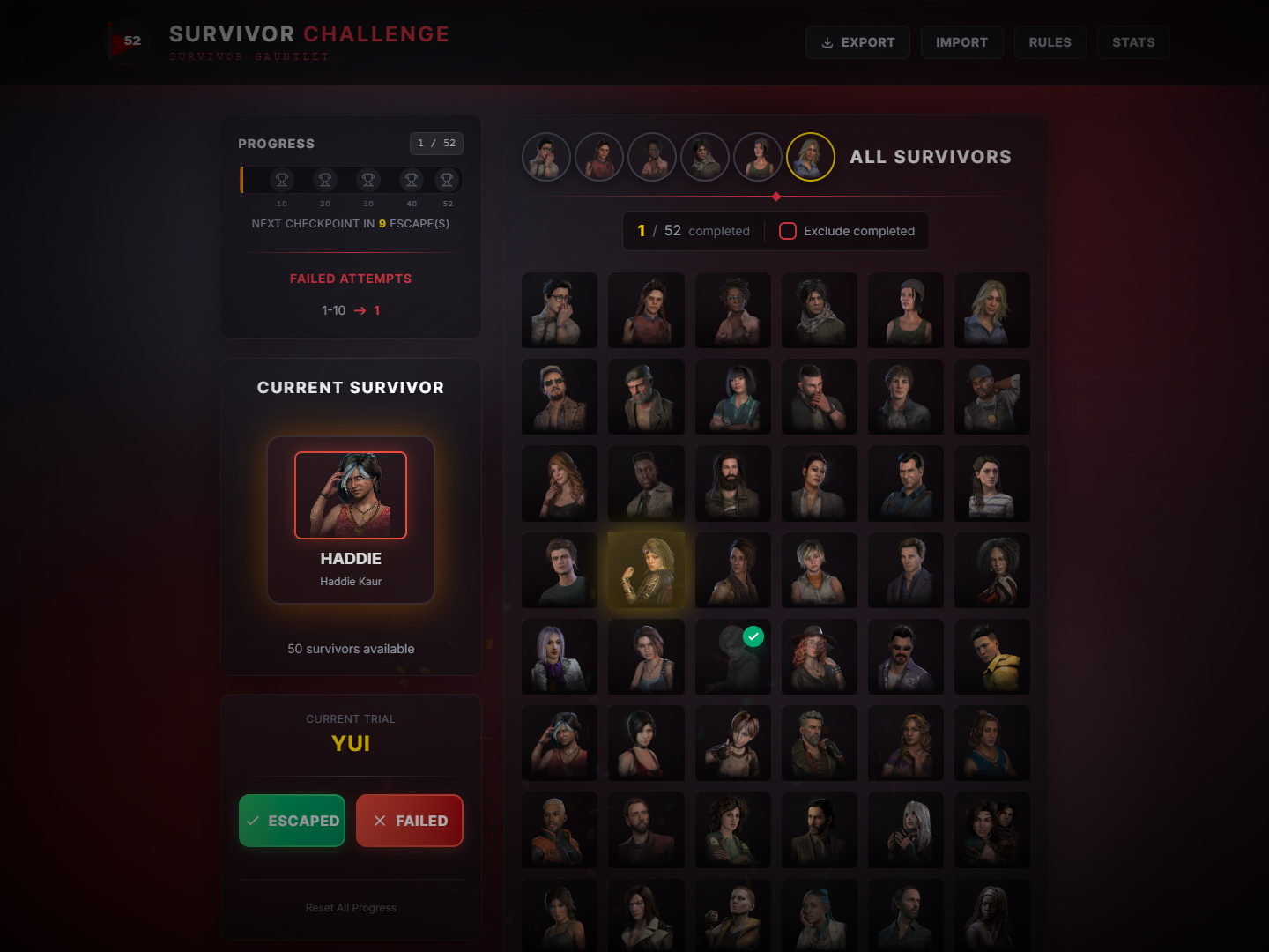 Dead by Daylight - Screenshot of Survivor Gauntlet - Escape tools