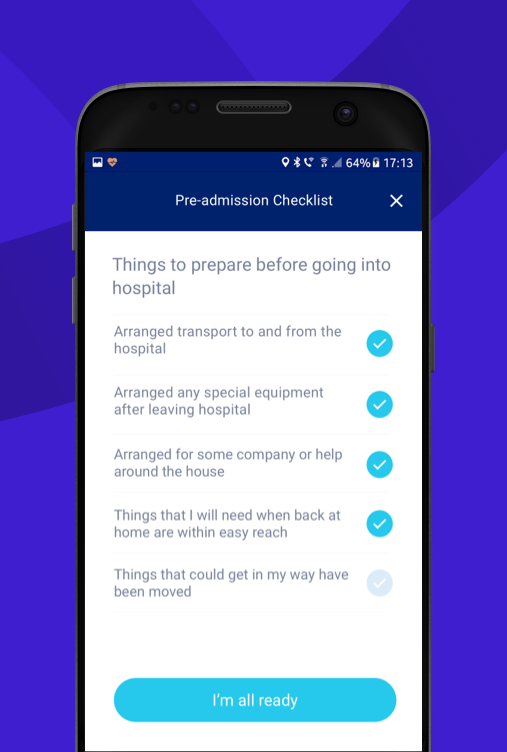 MyRecovery - Patient pre-op checklist