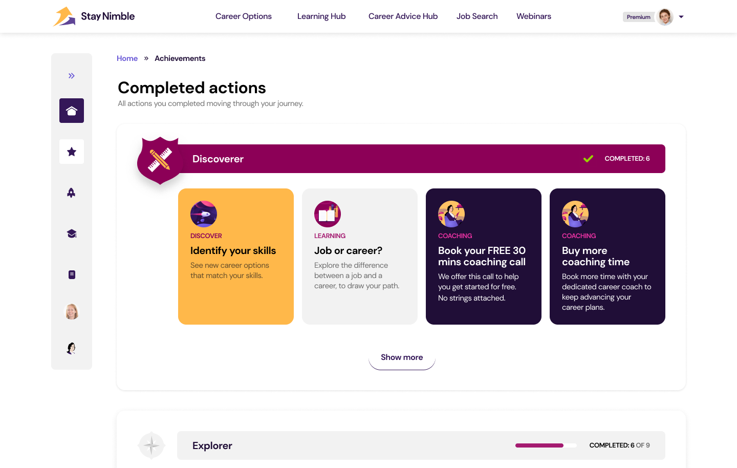 Shows the actions a user should perform.